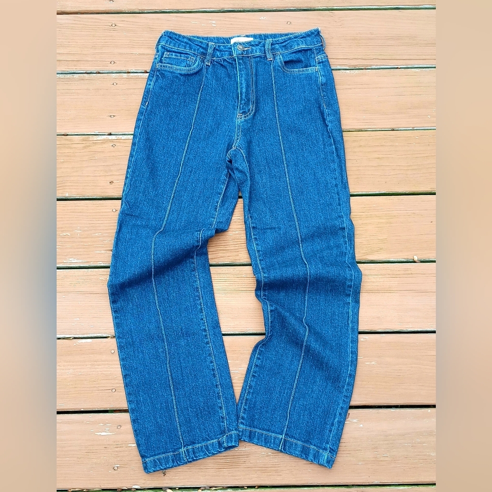 OAT New York Jeans Womens 6 28 Dark Wash Mid Rise Relaxed Straight Denim Pants
